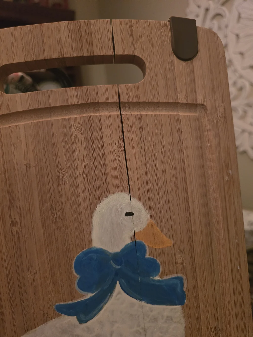 Hand Painted Country Goose Wood Wall Decor  Cottagecore Vintage